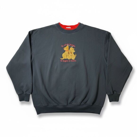 Vintage 90's Chocolate Hound Embroidered Double Collar Sweatshirt Size Large VTG - Picture 2 of 8